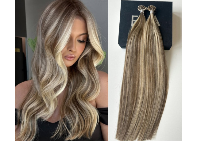 Extensii MICRO KERATINA Russian Hair Balayage #4/#14